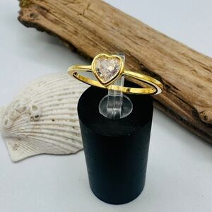 Gold Plated Sterling Silver Cz Heart Ring